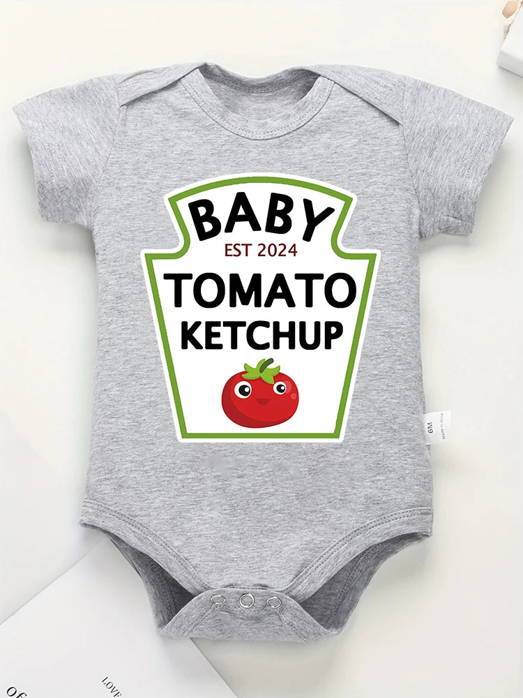 Baby-Strampelanzug mit Tomatenketchup