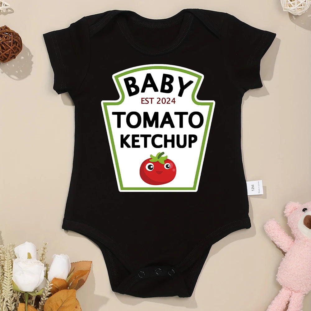 Baby-Strampelanzug mit Tomatenketchup